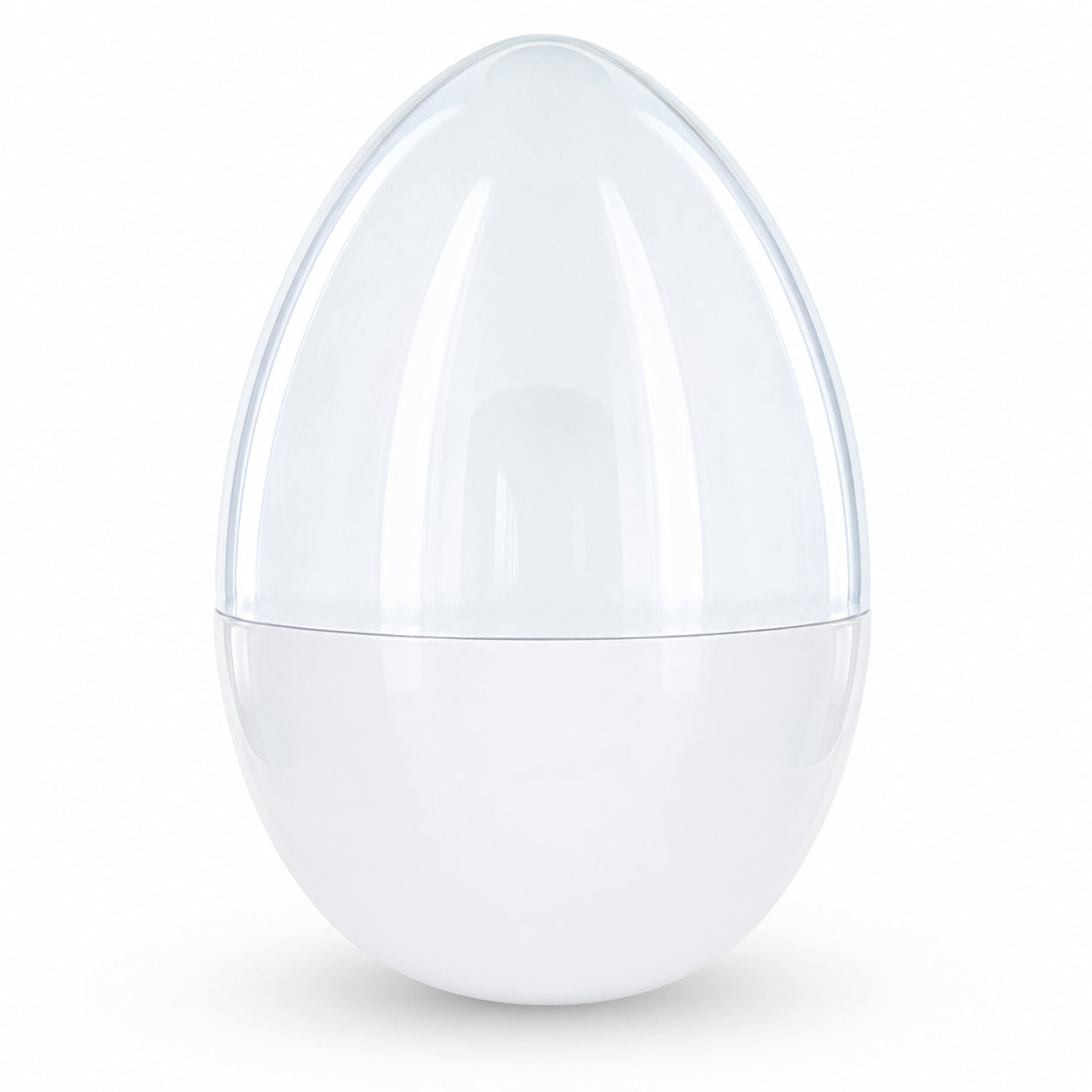 Giant Extra Large White Plastic Easter Egg Two Tones 12 Inches in Clear color Oval