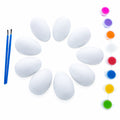 DIY Easter Egg Painting Kit – 9 Blank Plastic Eggs with 8 Paints & 2 Brushes for Decorating in White color Oval