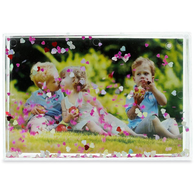 Capture Memories: Rectangular Clear Acrylic Plastic Water Globe Picture Frame in Clear color, Rectangular shape