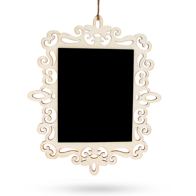 Wood Blackboard, Erasable Hanging Chalkboard Ornament- Sign Display Board 8 Inch Wide in Black color Rectangular