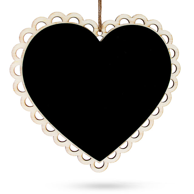 Heart Shape Blackboard, Erasable Hanging Chalkboard- Sign Display Board 6 Inch Wide in Black color, Heart shape
