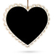 Wood Heart Shape Blackboard, Erasable Hanging Chalkboard- Sign Display Board 6 Inch Wide in Black color Heart