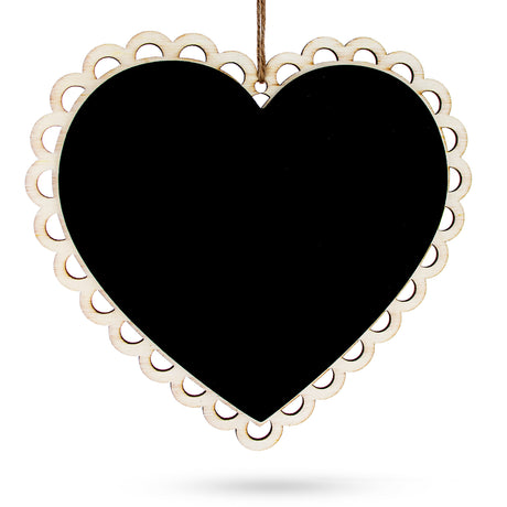 Heart Shape Blackboard, Erasable Hanging Chalkboard- Sign Display Board 6 Inch Wide in Black color Heart