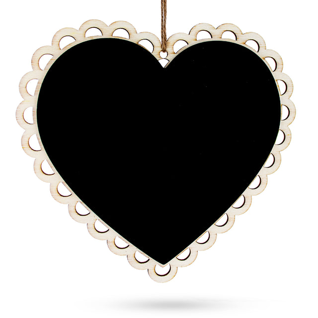 Heart Shape Blackboard, Erasable Hanging Chalkboard- Sign Display Board 6 Inch Wide in Black color Heart