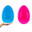Set of 2 Pink and Blue Giant Jumbo Size Fillable Plastic Easter Eggs, 10 Inches in Blue color, Oval shape