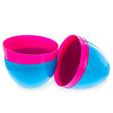 Set of 2 Pink and Blue Giant Jumbo Size Fillable Plastic Easter Eggs 10 Inches , dimensions in inches: 10 x 7.1 x 7.1