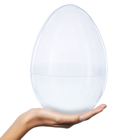 Giant Transparent Jumbo Size Clear Plastic Easter Egg 10 Inches in Clear color, Oval shape