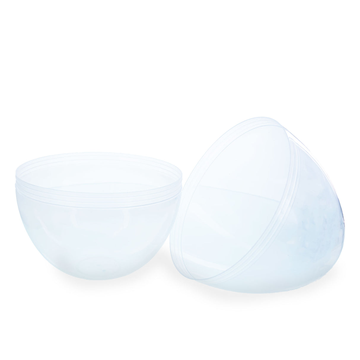 Set of 2 Giant Transparent Jumbo Size Clear Plastic Easter Eggs 10 Inches ,dimensions in inches: 10 x 6.3 x 7.1