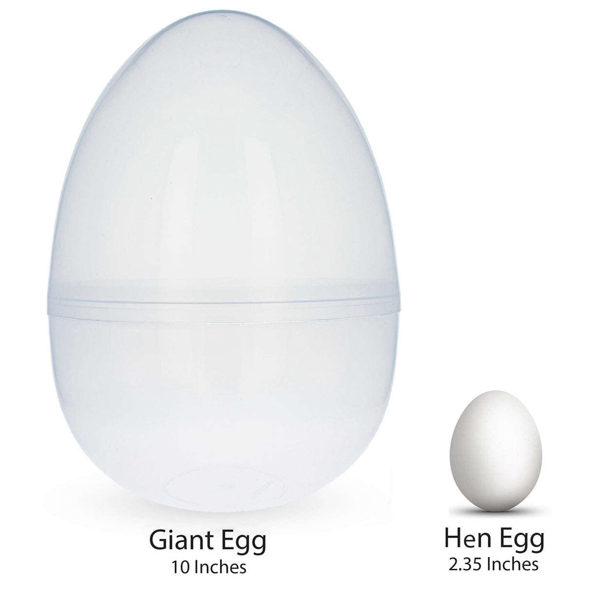 Huevo de Pascua de plástico transparente gigante, tamaño gigante, transparente, 10 pulgadas