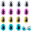 Dazzling Easter Gems: Set of 16 Multicolored Diamond Plastic Easter Eggs, 2.45 Inches in Multi color, Oval shape