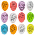 Plastic Set of 12 Colorful Printed Solid Plastic Easter Eggs 2.35 Inches DIY Coloring in Multi color Oval
