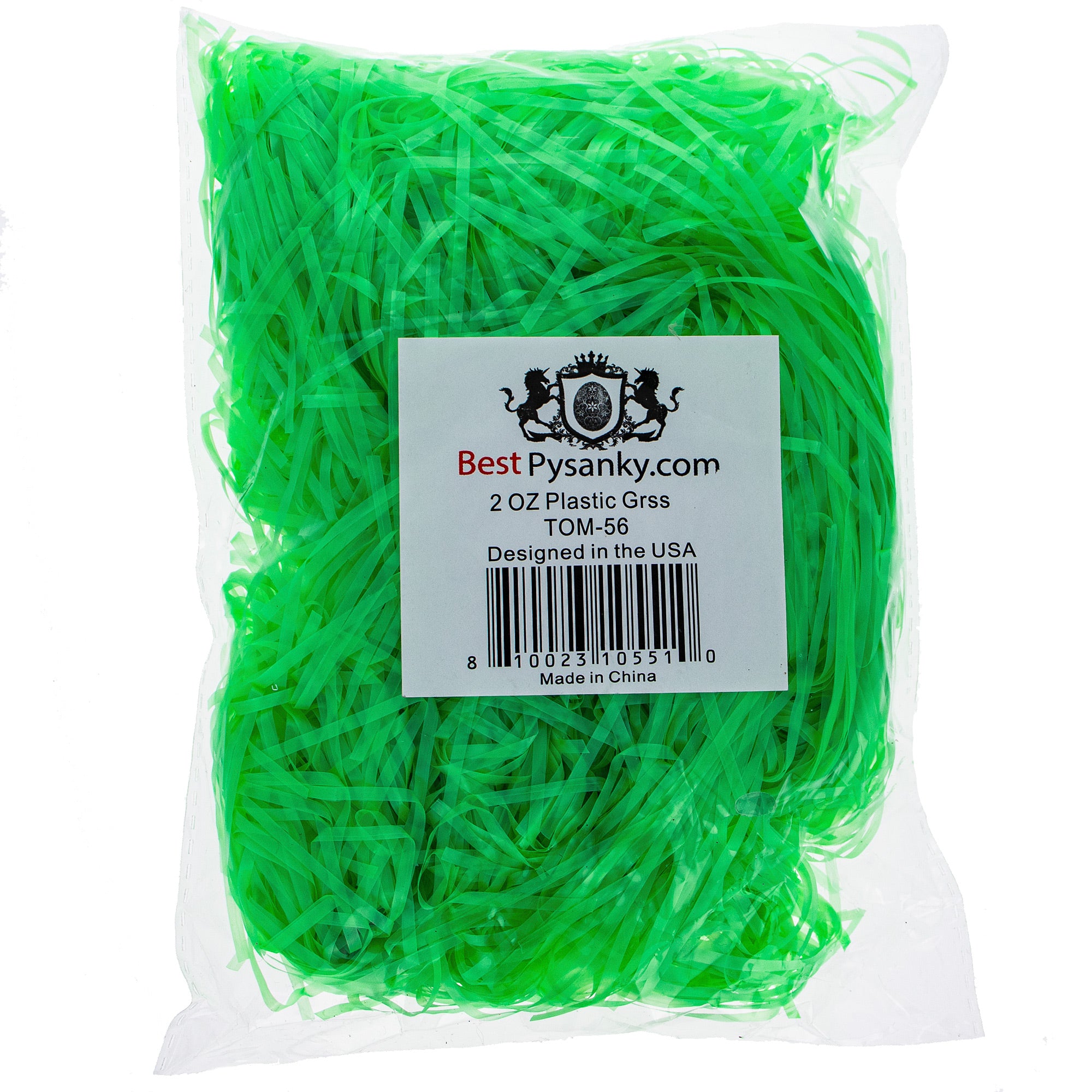 Vibrant Green Plastic Easter Basket Filler Grass 2 ozChina , dimensions in inches: 7.8 x 6 x 2