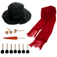 Wood Snowman Creation Kit: 13 Essential Pieces for Frosty Fun in Red color