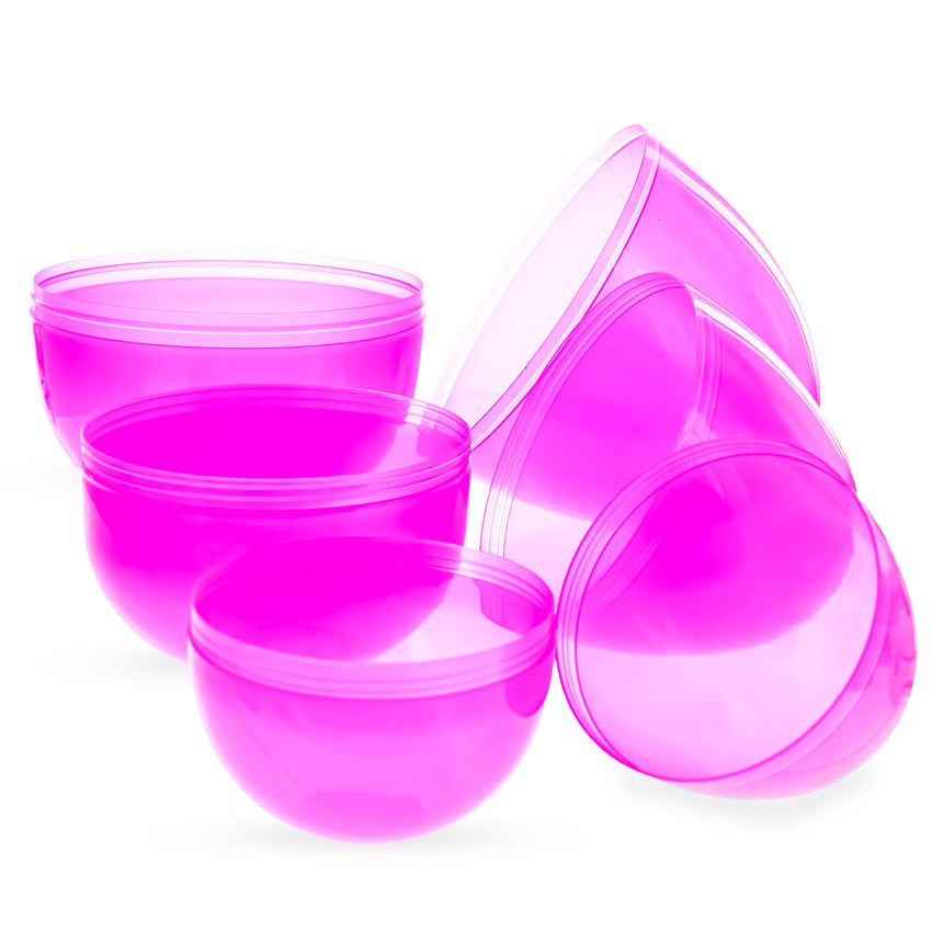 Set of 3 Giant Easter Eggs - One Jumbo Size and Two Large Pink Plastic Eggs,10 Inches , dimensions in inches: 10 x 7.1 x 7.1