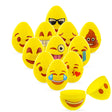 Set of 12 Facial Expressions Plastic Easter Eggs 2.25 Inches in Yellow color Oval