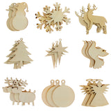 Set of 27 Wooden Cutouts DIY Wooden Christmas Ornaments Blank Laser Cuts in  color