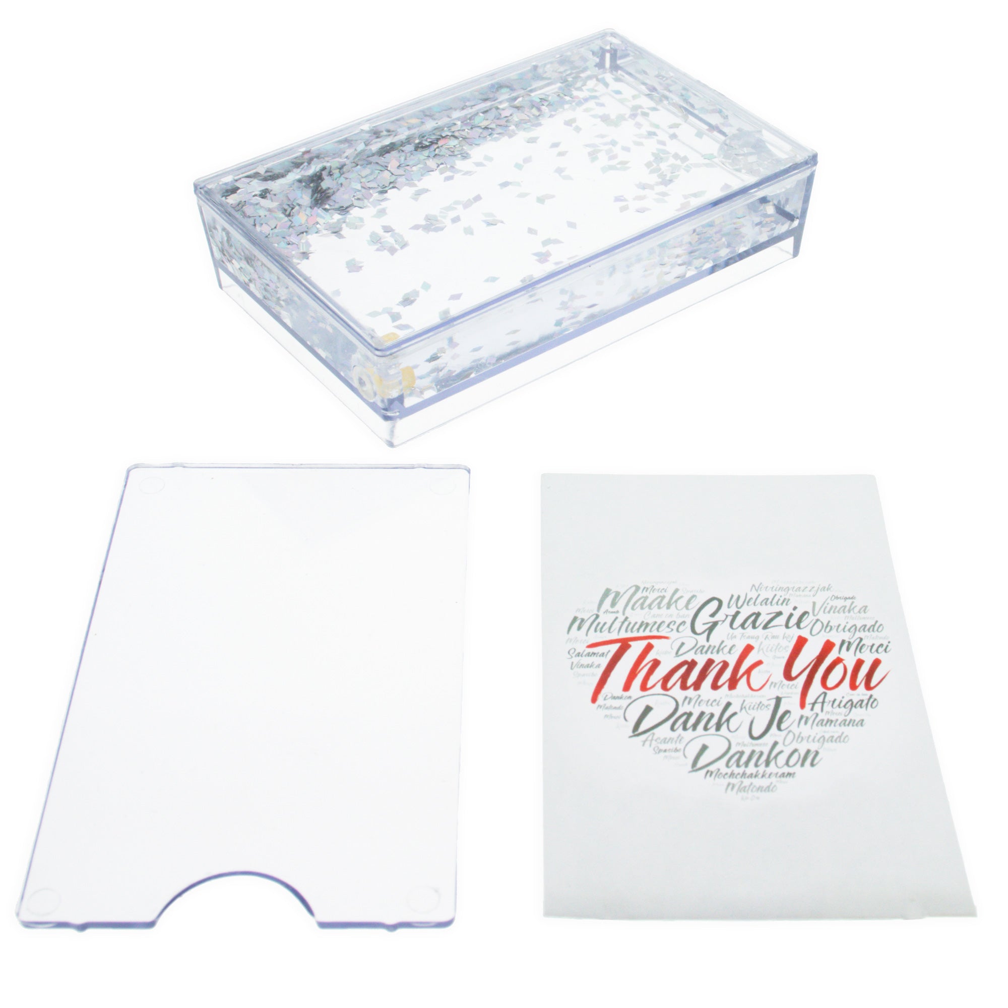 Father's Day Clear Rectangular Plastic Glitter Water Picture FrameChina , dimensions in inches: 3.7 x 0.88 x 2.4