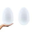 Snowy Delight: Set of 2 White Plastic Jumbo Size Easter Eggs 10 Inches in White color, Oval shape