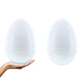 Set of 2 White Giant Fillable Plastic Easter Eggs Jumbo Large Size 10 Inches in White color Oval