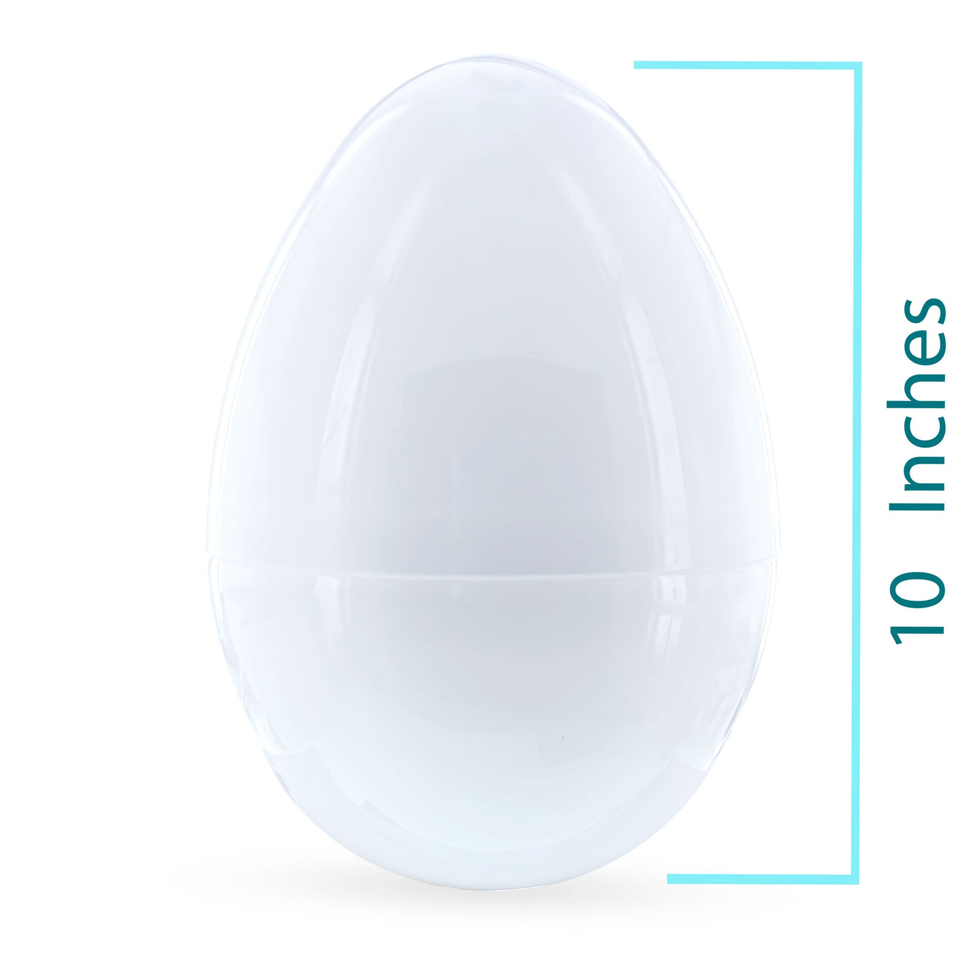 Set of 2 White Plastic Jumbo Large Size Easter Eggs 10 InchesChina , dimensions in inches: 10 x 7 x 7