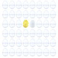 46 Almost Transparent, 1 Gold, and 1 White Plastic Egg in Clear color Oval