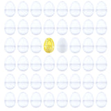 Plastic Set of 48 Easter Egg Assortment: 46 Transparent, 1 Gold, and 1 White Plastic Egg in Clear color Oval