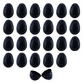24 Matte Blackboard Plastic Easter Eggs 2.25 Inches in Black color Oval