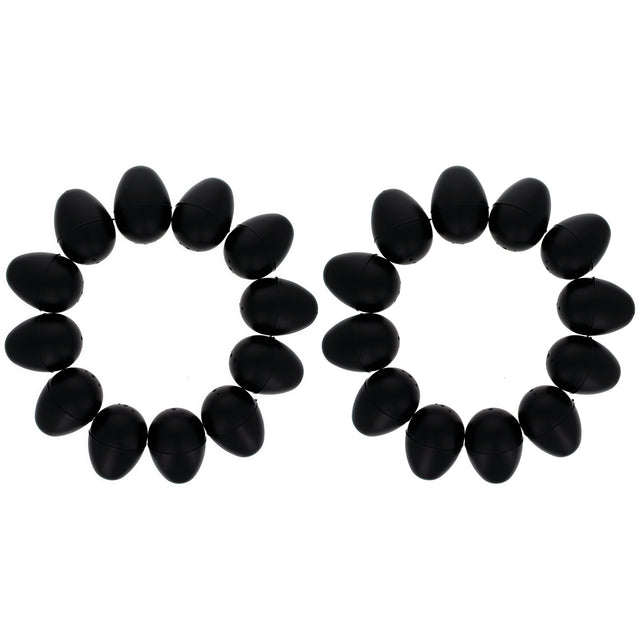 Erasable Fun: Set of 24 Matte Blackboard Plastic Easter Eggs, Each 2.25 Inches in Black color, Oval shape