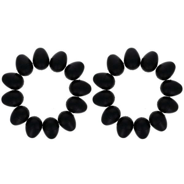 Set of 24 Mate Blackboard Erasable Plastic Easter Eggs 2.25 Inches in Black color, Oval shape