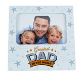 World's Greatest Dad Photo Frame in White color Rectangle