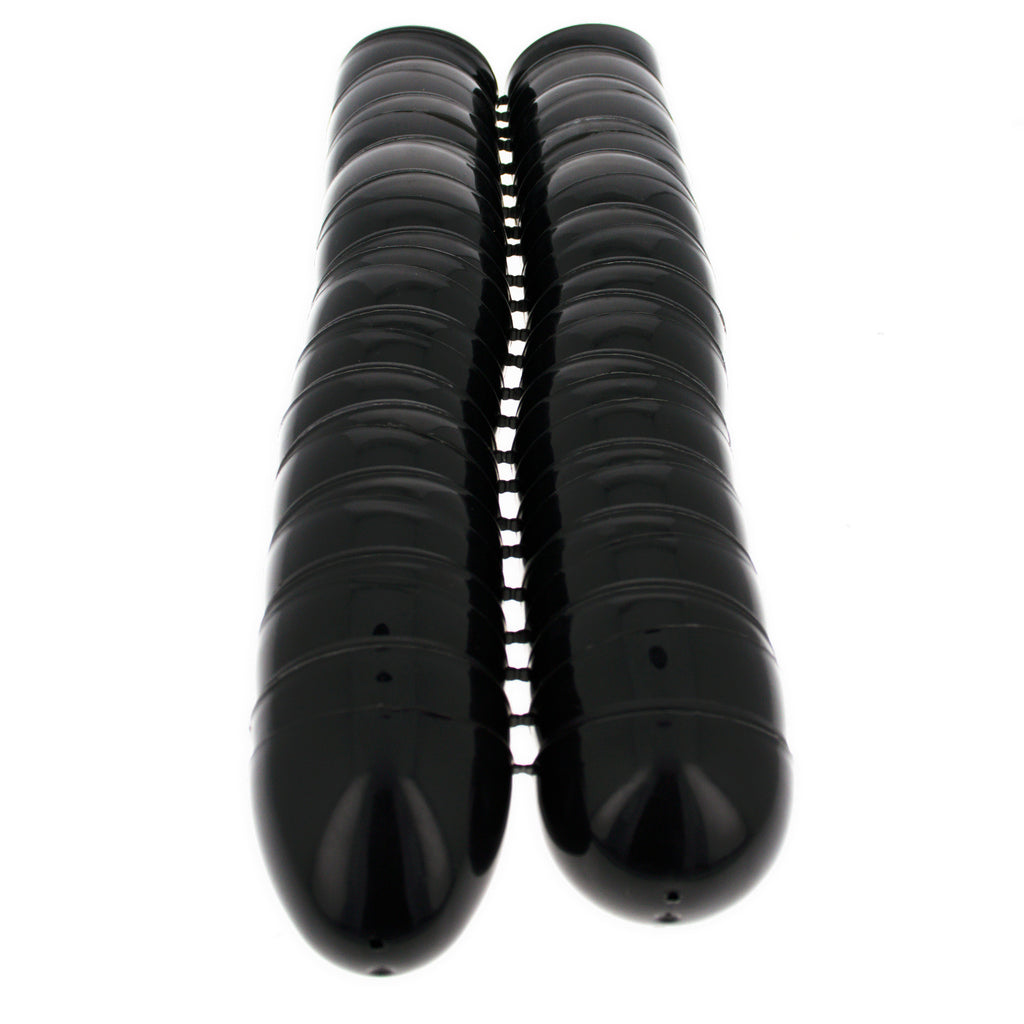 Set of 24 Shiny Glossy Black Plastic Easter Eggs, Each 2.25 InchesChina , dimensions in inches: 2.25 x 1.65 x 1.65