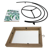 Elegant Moon-Inspired Black Iron Photo Frame on a Stand 6-Inch , dimensions in inches: 9 x 4.9 x 7.6
