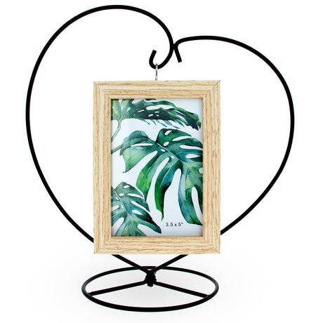Metal Black Heart-Shaped Ornament Stand, 6 Inches in Black color