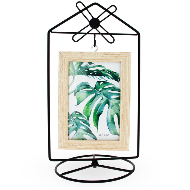 Sleek Windmill Design Black Photo Frame and Ornament Holder 6-Inch in Black color,  shape