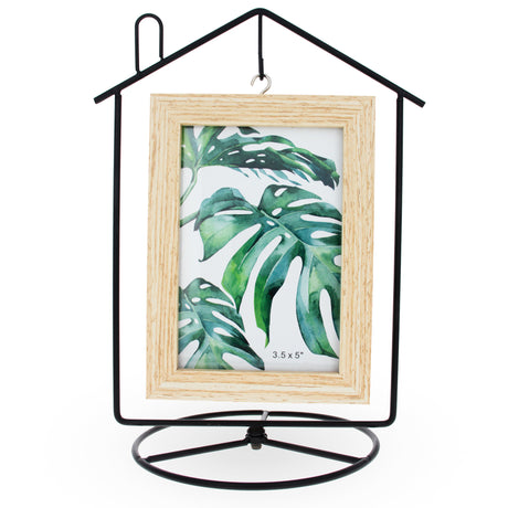 Black House-Shaped Picture Frame and Ornament Stand in Black color,  shape