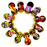 12 Gold Plastic Easter Eggs Filled with Premium Candy in Gold color Oval
