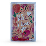 Plastic "I Love You" Clear Plastic Glitter Water Picture Frame in Clear color Rectangle