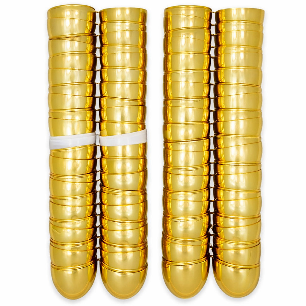 Shop Set of 48 Plastic Eggs: 47 Metallic Gold and 1 Surprise White Egg. Buy Easter Eggs > Plastic > Solid Color Gold Oval