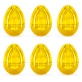 Set of 6 Shiny Gold-Tone Easter Eggs 2.25 Inches in Gold color, Oval shape