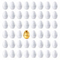 48 Pack Fillable Easter Eggs with Gold Prize Egg Hinged Plastic Egg Hunt Set in White color Oval