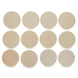 12 Circles Unfinished Wooden Shapes Craft Cutouts DIY Unpainted 3D Plaques 3 Inches in Beige color, Round shape