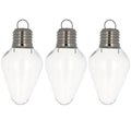 Set of 3 Clear Plastic Light Bulb Christmas Ornaments DIY Craft 4 Inches in Clear color Figurine