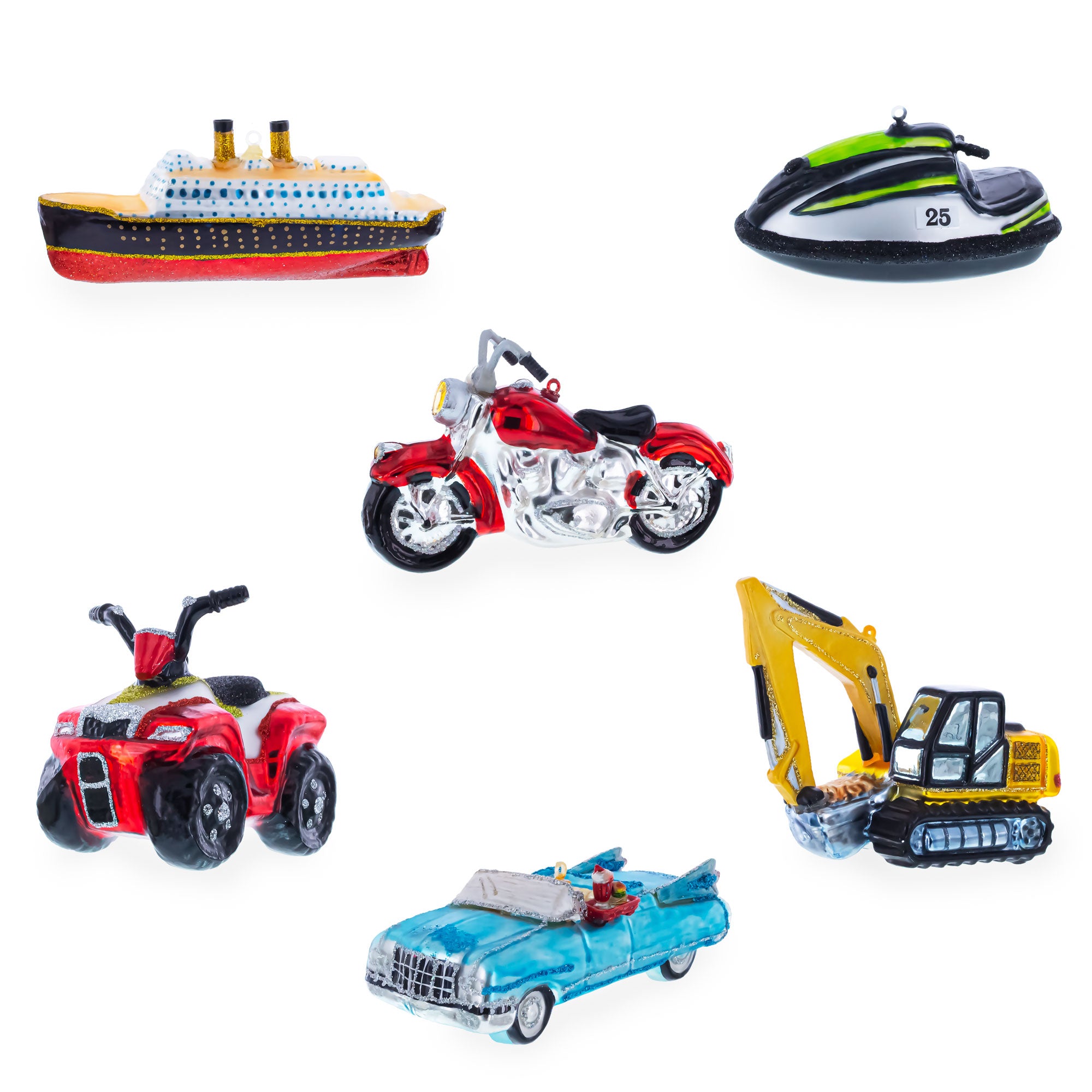 Shop Snowman Biker on the Road Glass Christmas Ornament. Buy Christmas Ornaments > Hobby Red Figurine