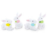 Set of 4 Porcelain Easter Bunnies 4 Inches , dimensions in inches: 4 x 3 x 2.5