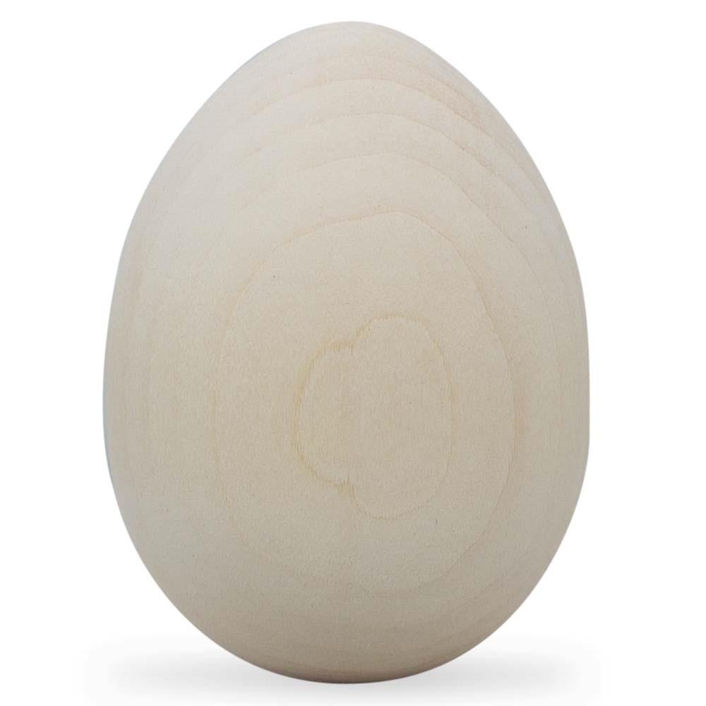 Wood Flat-Bottomed Linden Wooden Egg Unfinished DIY Craft 2.5 Inches in Beige color Oval
