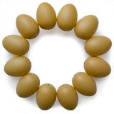 Plastic Set of 12 Brown Hollow Plastic Dummy Fake Nest Eggs 2.25 Inches in Brown color Oval
