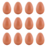 Set of 12 Brown Hollow Plastic Dummy Fake Nest Eggs 2.25 Inches in Brown color Oval