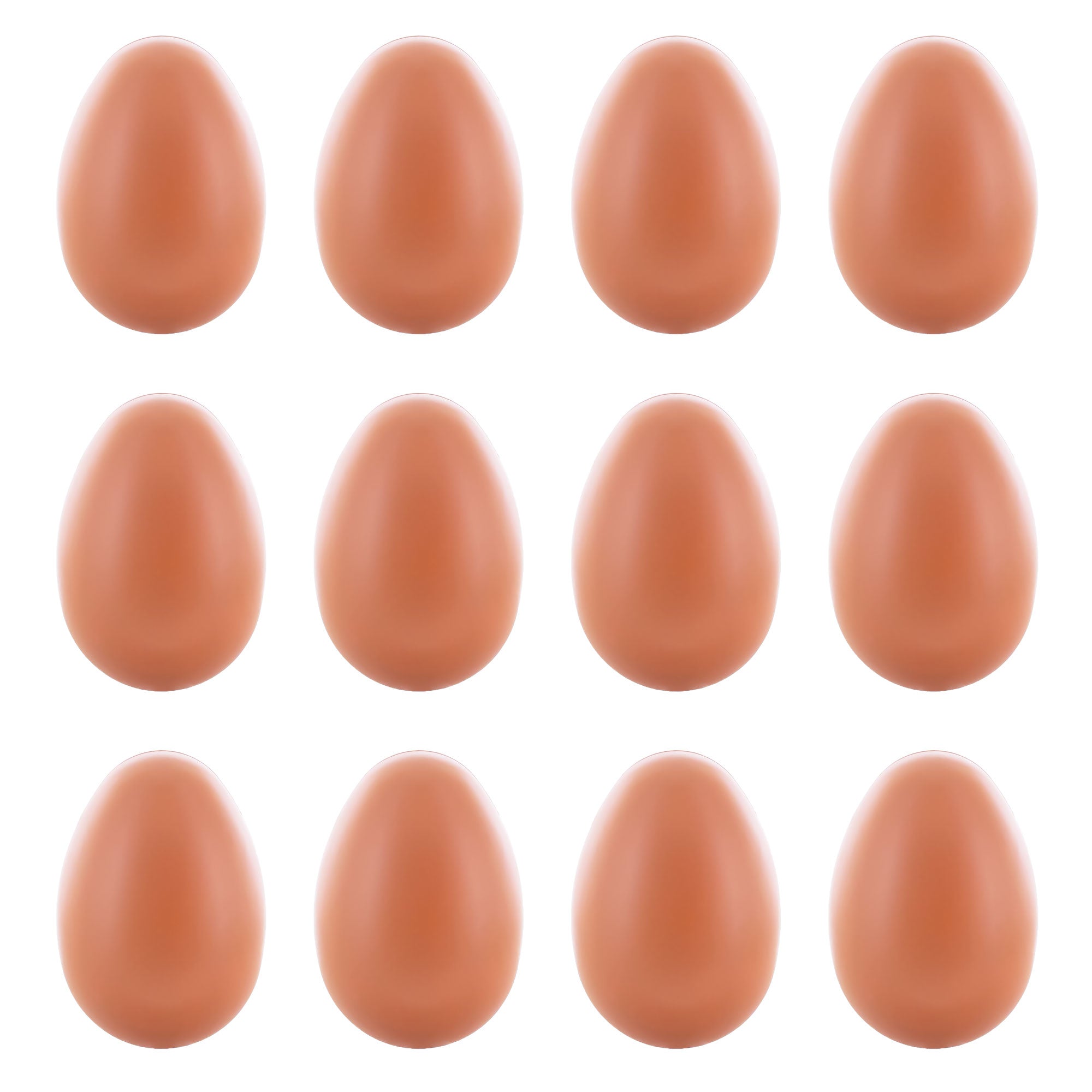 Set of 12 Brown Hollow Plastic Dummy Fake Nest Eggs 2.25 Inches in Brown color Oval