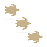 3 Turtles Unfinished Wooden Shapes Craft Cutouts DIY Unpainted 3D Plaques 4 Inches in Beige color,  shape