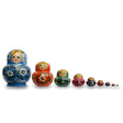 Set of 9 Rainbow Collection Blue Nesting Dolls  4.75 Inches in Multi color